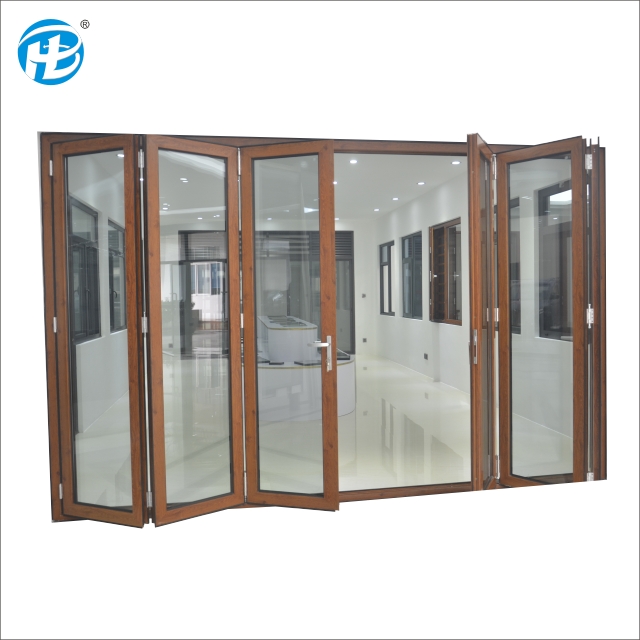 buy exterior double door for home slim aluminium profile doors wood grain accordion folding sliding aluminium doors