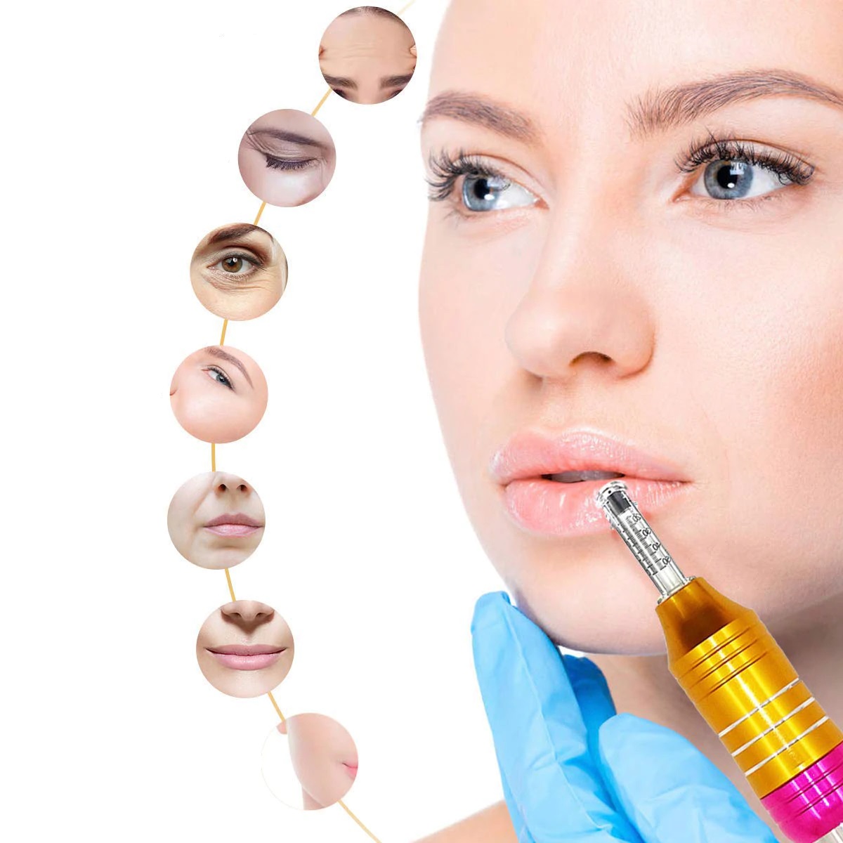 Инжектор для электропорации, Безыгольный пистолет для мезотерапии, Безыгольный инжектор для мезотерапии, гиалуроновая ручка