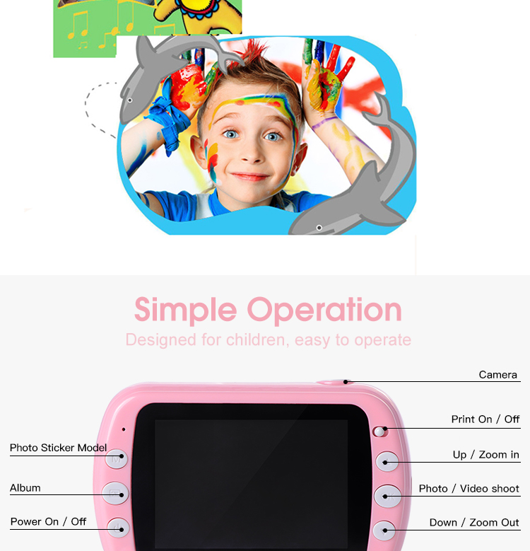 2020 Innovative STEAM Educational Photo Printing Video Shooting Low Price Camera for Girls & Boys
