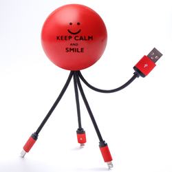 Portable Usb Charger Customized cable   suit for 5G micro type c usb Charging cable Smile anti Stress Ball Cable