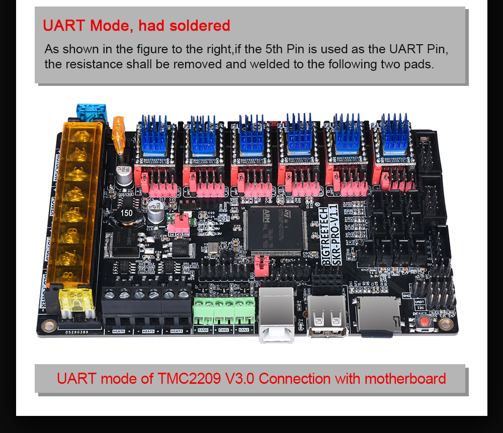 BIGTREETECH TMC2209 V1.2 Stepper Motor Driver UART VS TMC2208 TMC2130 A4988 3D Printer Parts For Ender 3 SKR V1.3 mini E3 Board