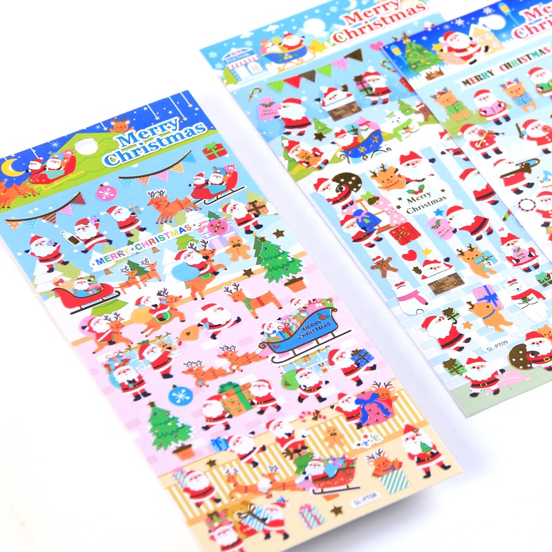 SHANLE мультфильм Рождество милый Санта Клаус Милу олень картина ПВХ наклейки подарок для ребенка