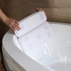 New Spa Bath Pillow Suction Cups Bathtub Pillow Comfortable Waterproof Bath Pillow 2 Panel Design for Shoulder & Neck Support
