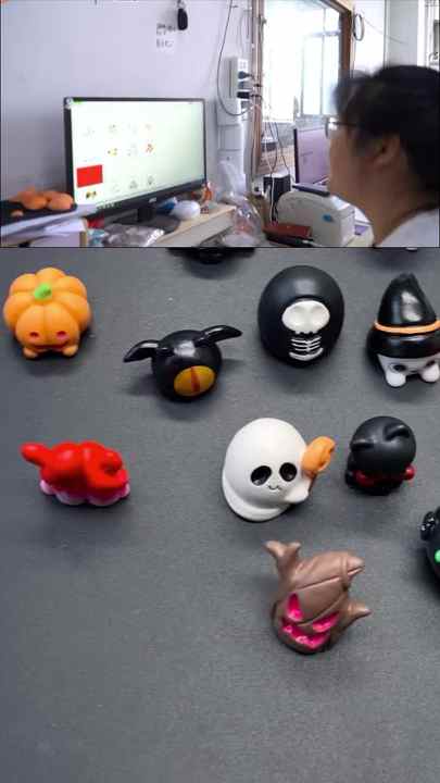 Kalolary Halloween-Miniaturen Set – 40 Stück Harz-Figuren (Kürbis, Geister, Hexenhut) Für DIY-Deko & Garten