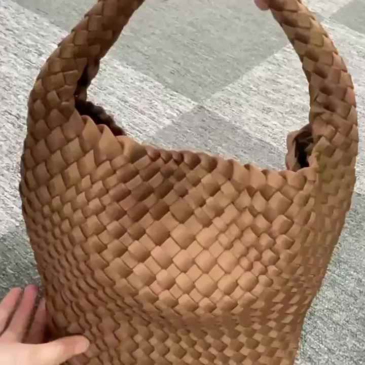 Custom Women Hand Bags Clutch Purses and Handbags Handmade Woven Neoprene  Tote Bag Set Bucket Bags