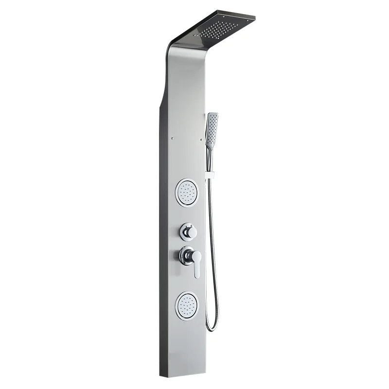 Новинка, серебристая термостатическая насадка для душа «Водопад» из нержавеющей стали, настенные панели для душа «Водопад»