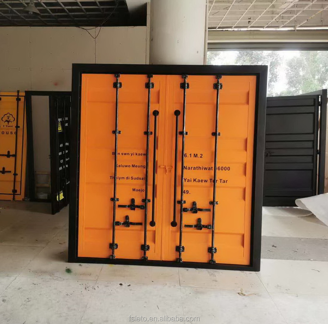 集装箱风格金属门双摆动入口门定制订单可选标志尺寸颜色设计