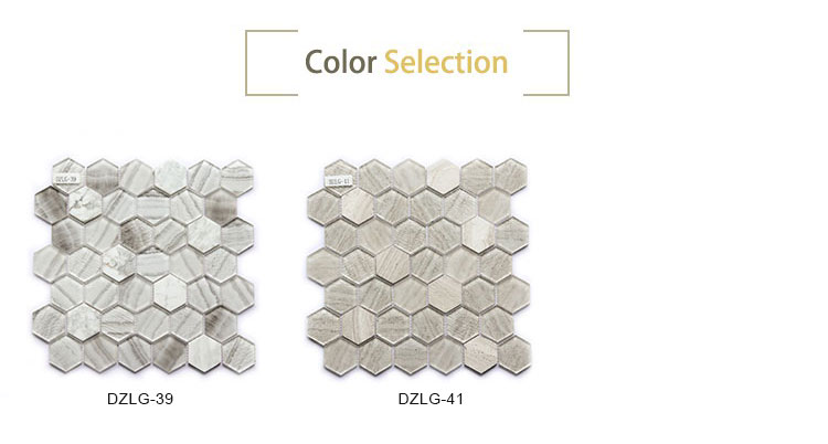 Wall Decorative Glass Mosaic Hexagonal  Kitchen Tiles 300x300
