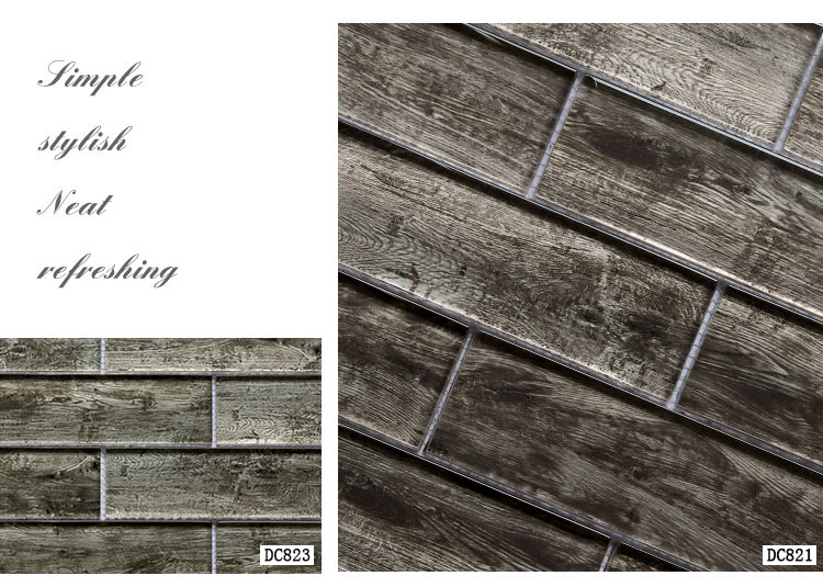 30x30cm Interior Wall  Wood Look Effect Glass Mosaic Tiles for Decoration