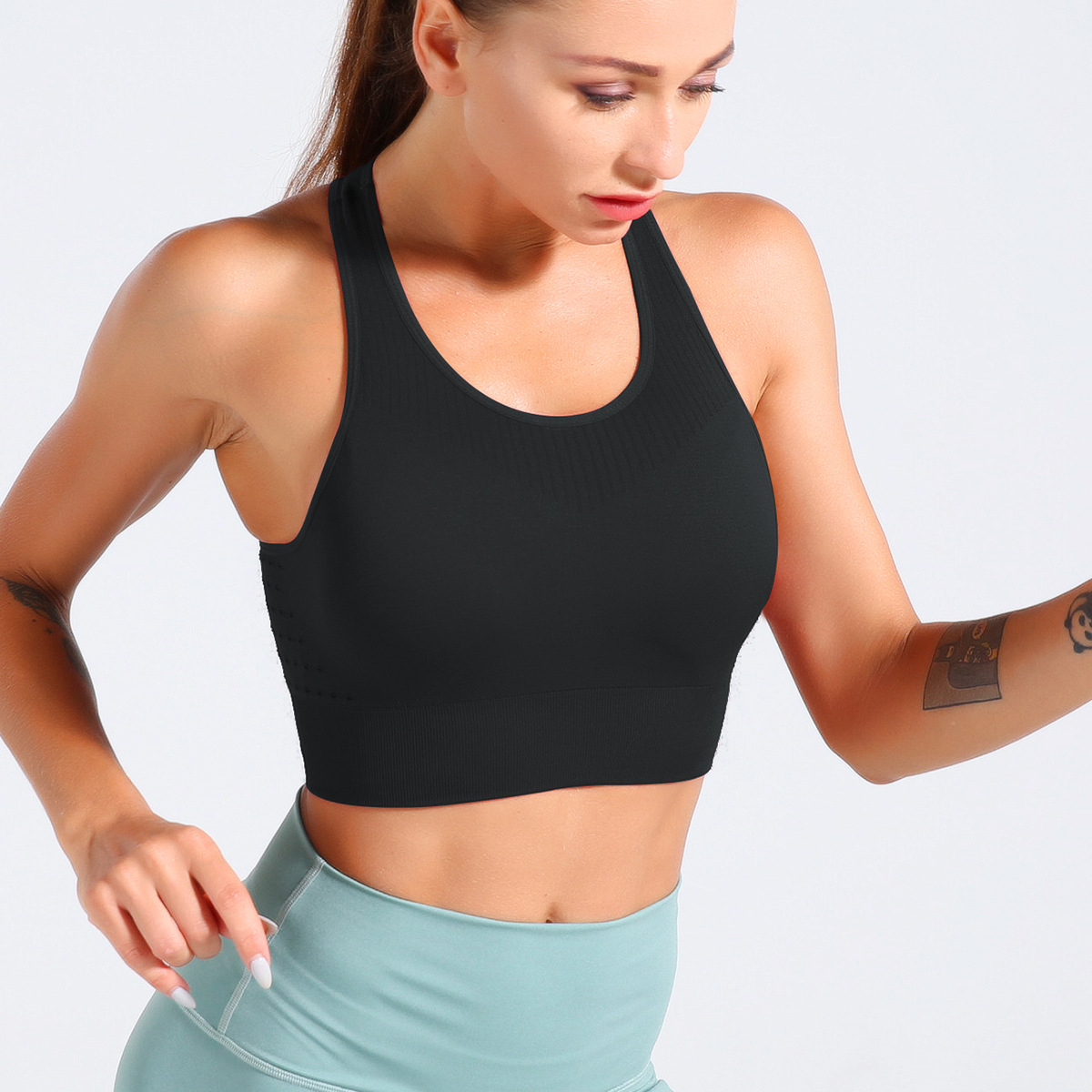 cuhakci定制徽标健身女运动防震跑步瑜伽文胸女士健身房背心性感健身