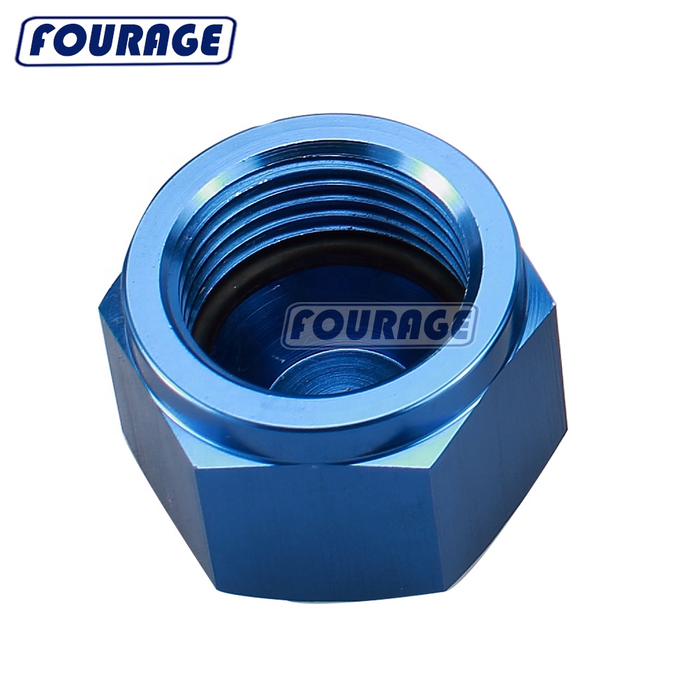 Blue 8AN AN8 Aluminum Male Flare Plug Fitting with 8AN ORB O Ring Boss Thread 3//4-16 Seal Nut Block Off Cap Adapter