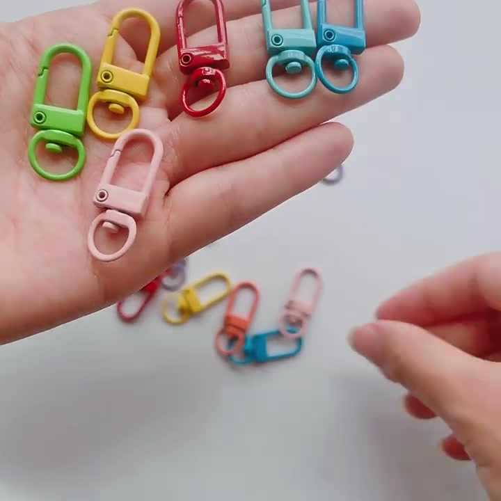 Colorful Zipper Pullers Backpack Metal Keychain Clip Beads Jewelry