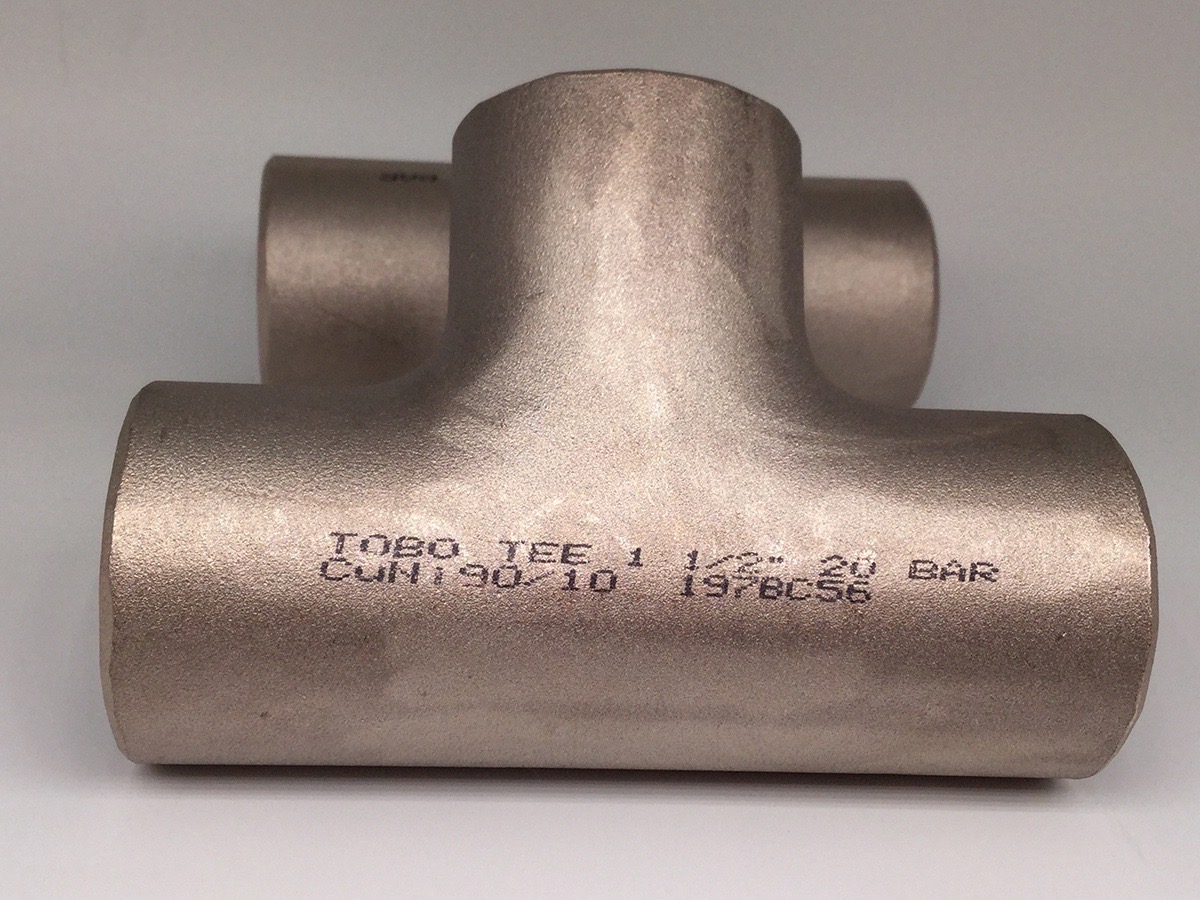 DIN standard CUNI 90/10 1 1/2" inch 20 Bar Galvanized copper tee pipe fittings