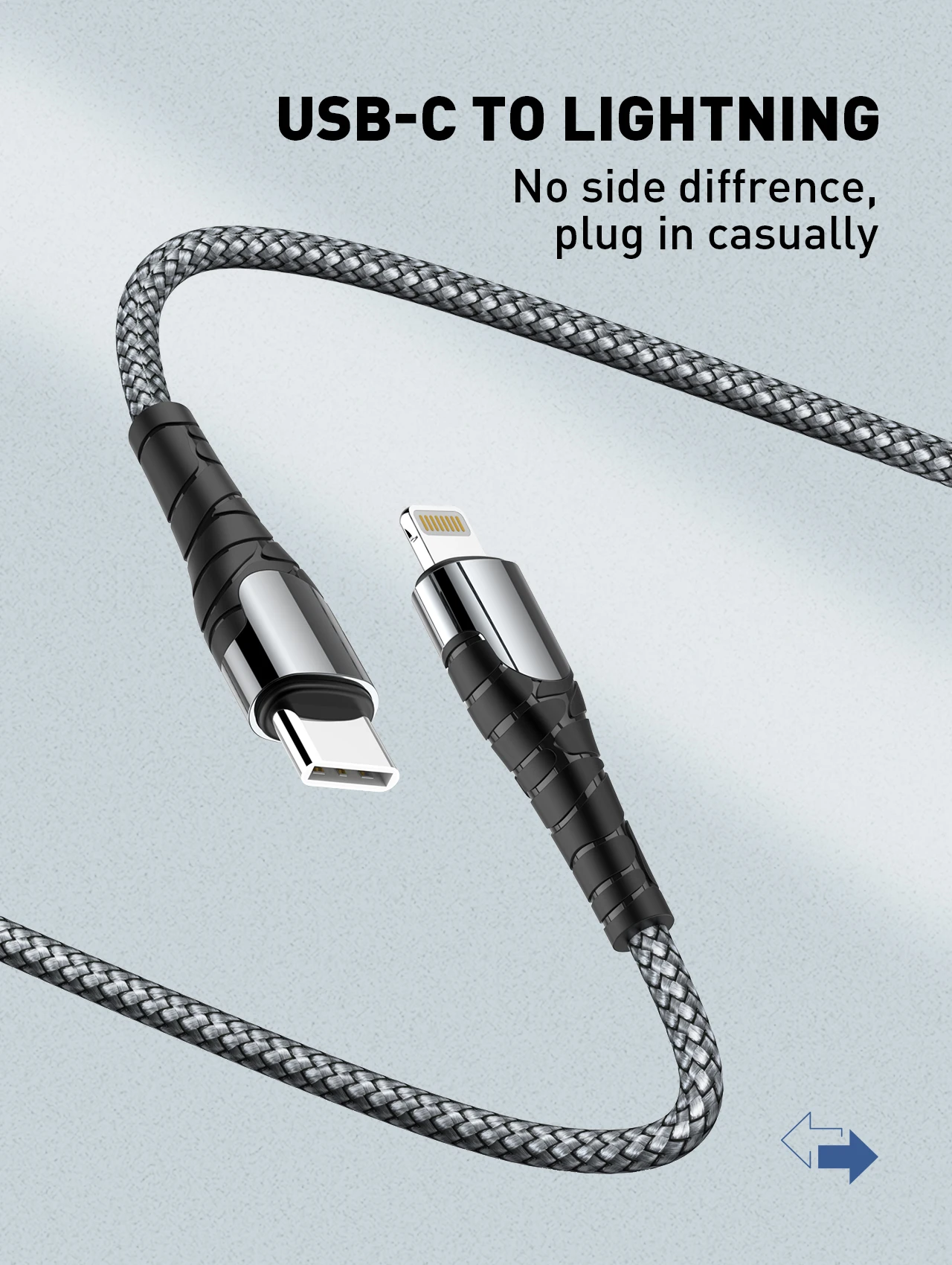 LDNIO LC111 18W fast charging data cable FDY light silk braided thread tensile strength  strong toughness