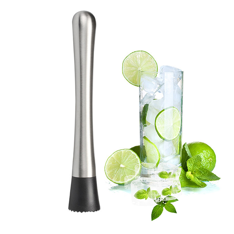 Alvinlite Cocktail Masher Acciaio inossidabile Bar Stick Cocktail Muddler Mojito Masher Mixer per frutta Strumento per bicchieri fai-da-te 3.3x20cm cocktail muddler