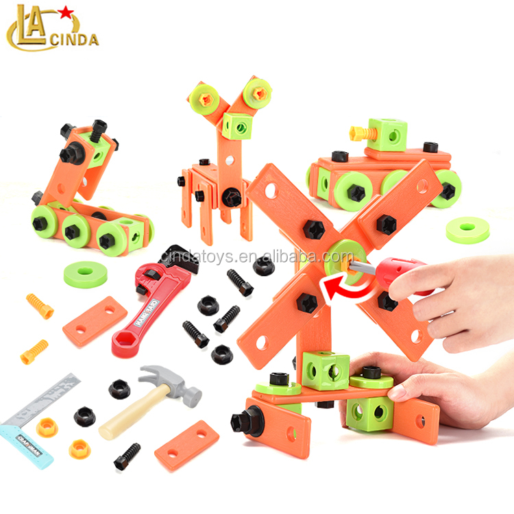 Детский набор инструментов для детей ясельного возраста для детей возрастом до 3 лет, Детские кубики, игрушки для мальчиков-82 шт Делюкс строительные инструменты набор коробка механика игрушка для детей