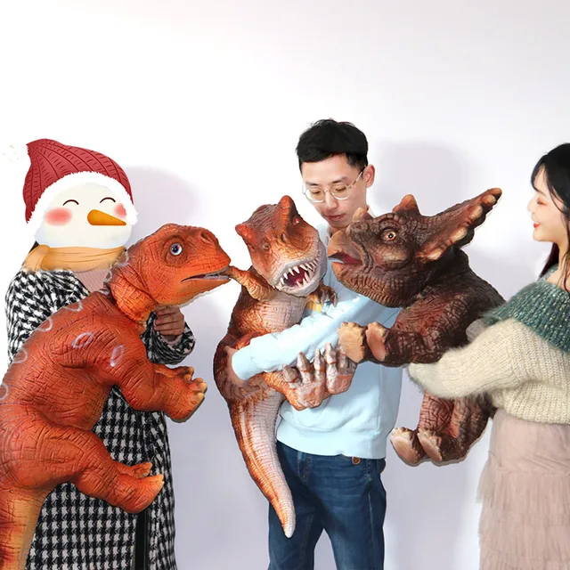 Simulation de marionnettes à main de dinosaure Soft TPR réaliste