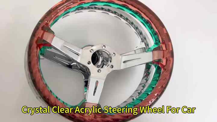 クリアツイストステアリング350mm 350mm Hitman Twist Crystal Acrylic Steering Wheel - Gaming