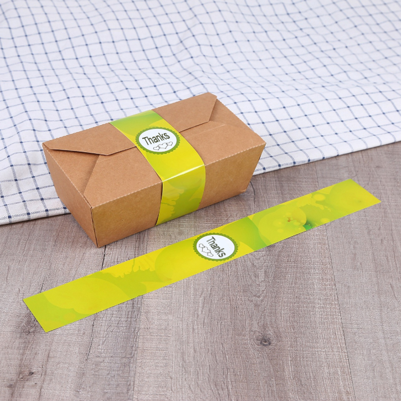 "Ланч-бокс" Этикетка пломба изготовленным на заказ логосом закуски уплотнения коробки бумажная прокладка крышки изготовленные на заказ