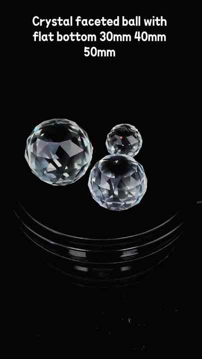 Diamond Cut Crystal Glass Ball with Flat Bottom MH-12889