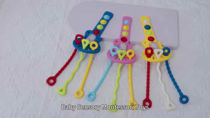 Baby Silicone Pull String Teething Toy Montessori Sensory Toy