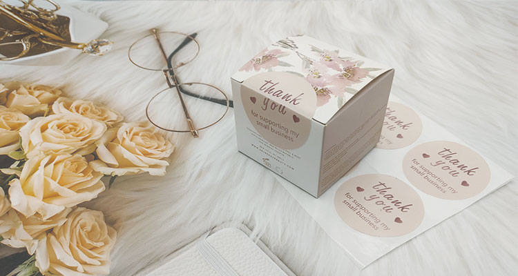 ECO Paper Thank You Sticker Labels Printing CMYK Color For Packaging