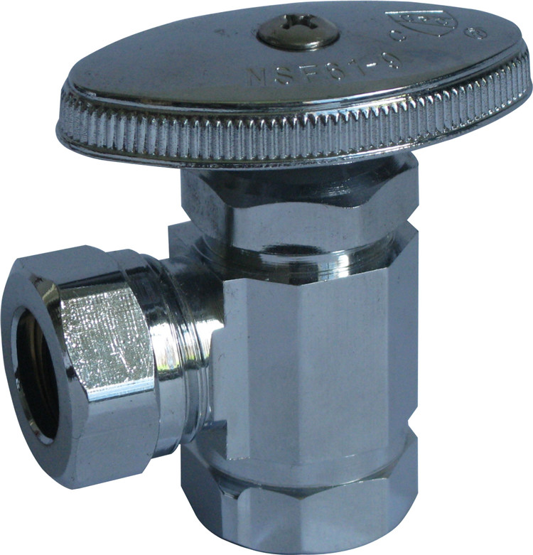 wholesale brass angle valve stop valve for iron pipe inlet and slip joint outlet