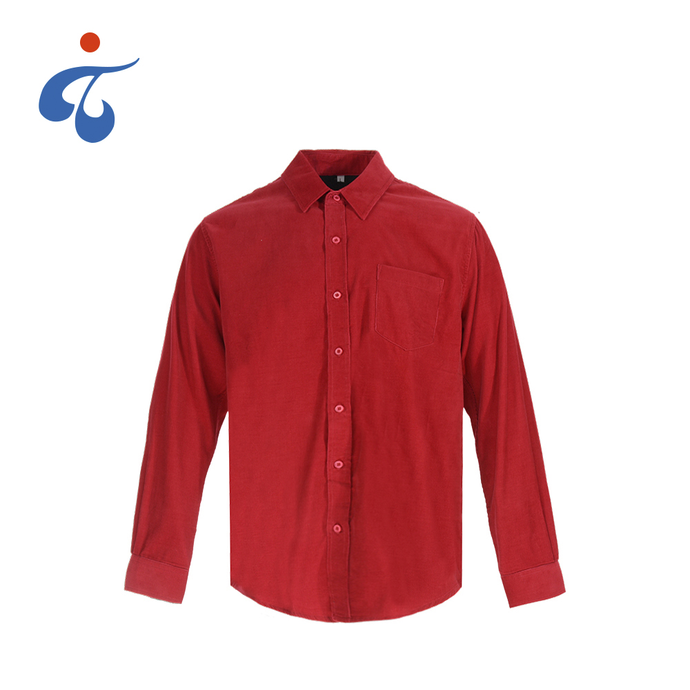 X-Future Mens Casual Button Down Long Sleeve Polyester Regular Fit Corduroy Shirt