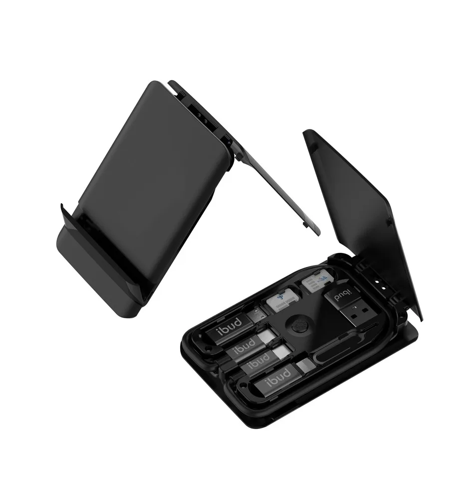 Подставка для сотового телефона универсальная Складная многоугловая карманная настольная подставка для телефона для планшетов с 6-в-1 usb-кабелем коробка для беспроводного зарядного устройства