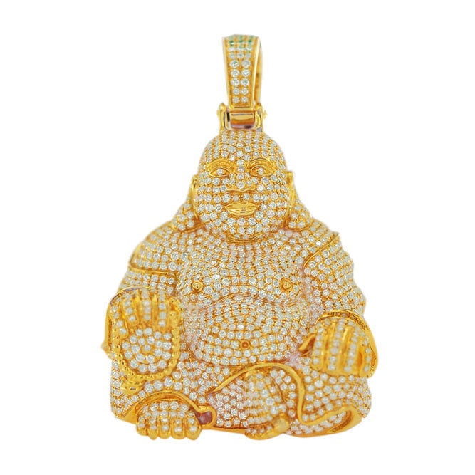Johnny Dang Same Design Custom Large Size Silver/ 10K Solid Yellow Gold Mens Diamond  Buddha Moissanite Iced Out Pendant