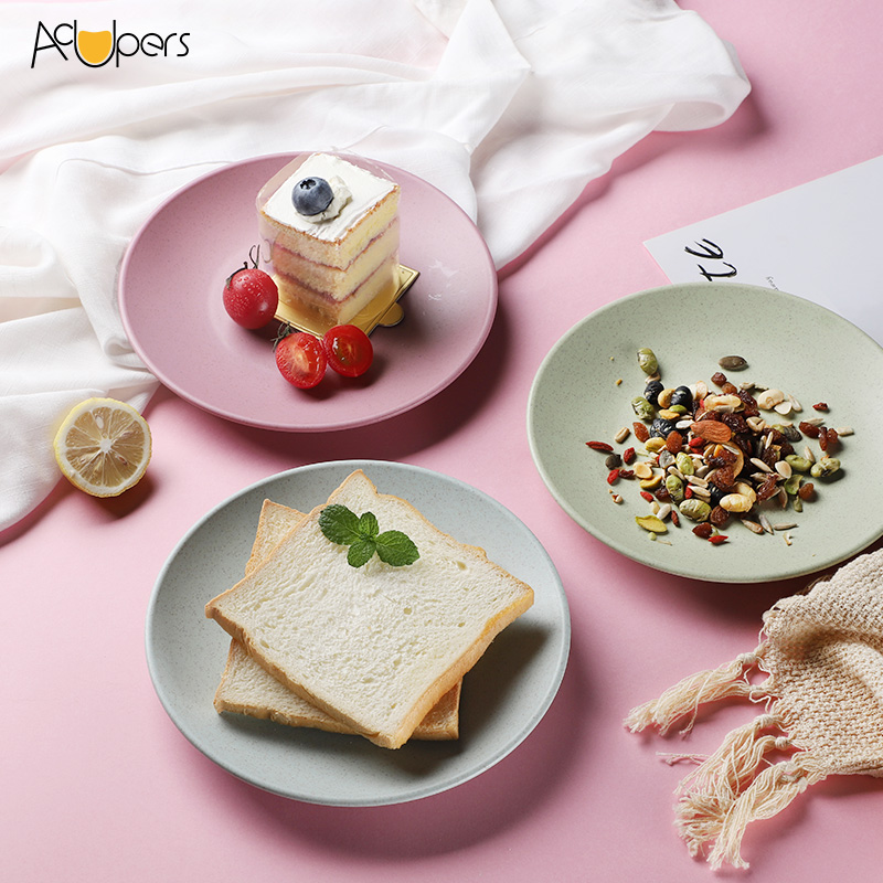 2020 новая Экологичная пластиковая круглая тарелка для салата из пшеничной соломы 3352J