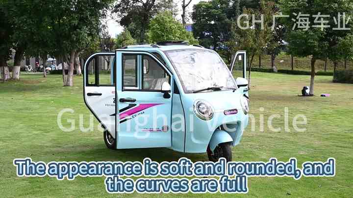 完全密閉型三輪車付きミニカー4ドアオープンカー3輪電動助手席