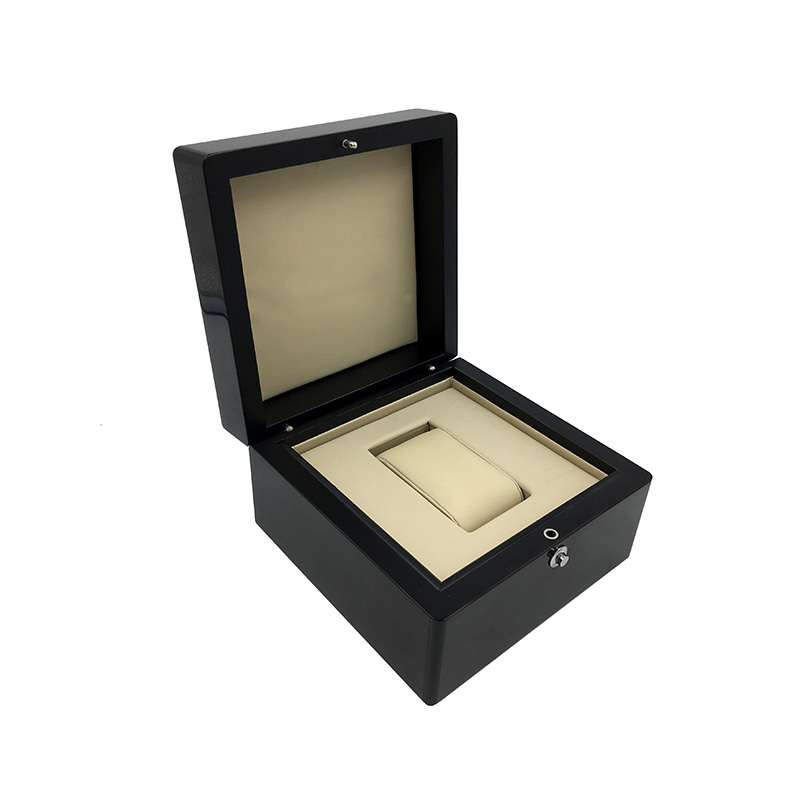 Wooden Box factory customized High Class Pu Leather Single Watch Box With Leather Pillow Holder Inside