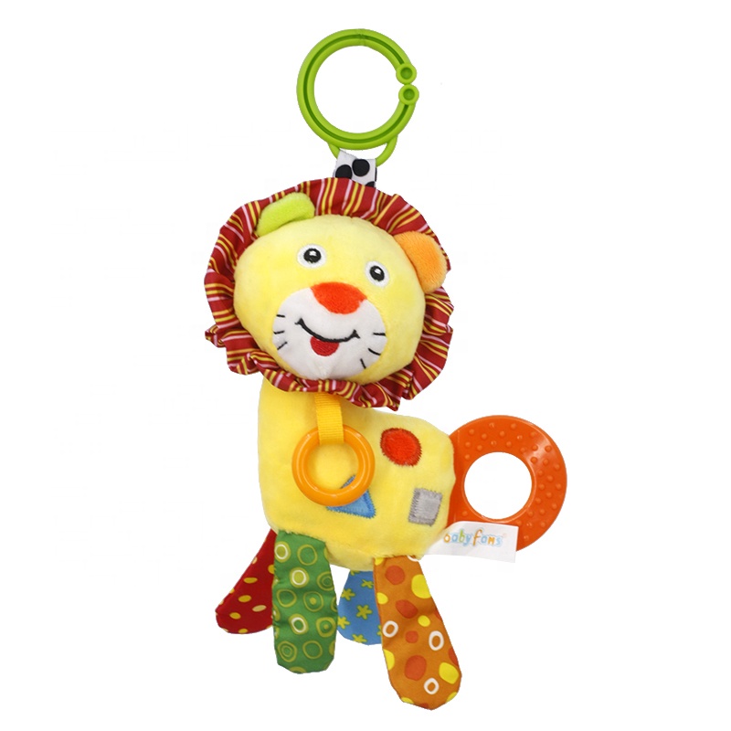 Детская развивающая игрушка, милые животные, подвесные погремушки с прорезывателем для детей