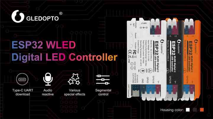 GLEDOPTO - Contrôleur Ruban LED ESP32 WLED Avec Microphone Et UART