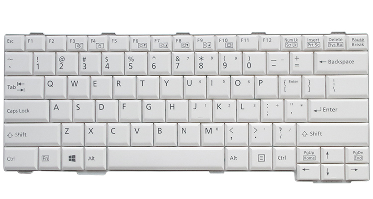 White Laptop Keyboard for Fujitsu Lifebook Series E751, SH761