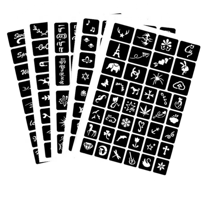 Цветочный дизайн искусство трафарет для нанесения татуировки наклейки для девочек