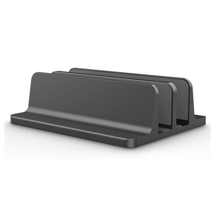 S09-2 алюминиевый регулируемый вертикальный держатель для ноутбука с двумя слотами