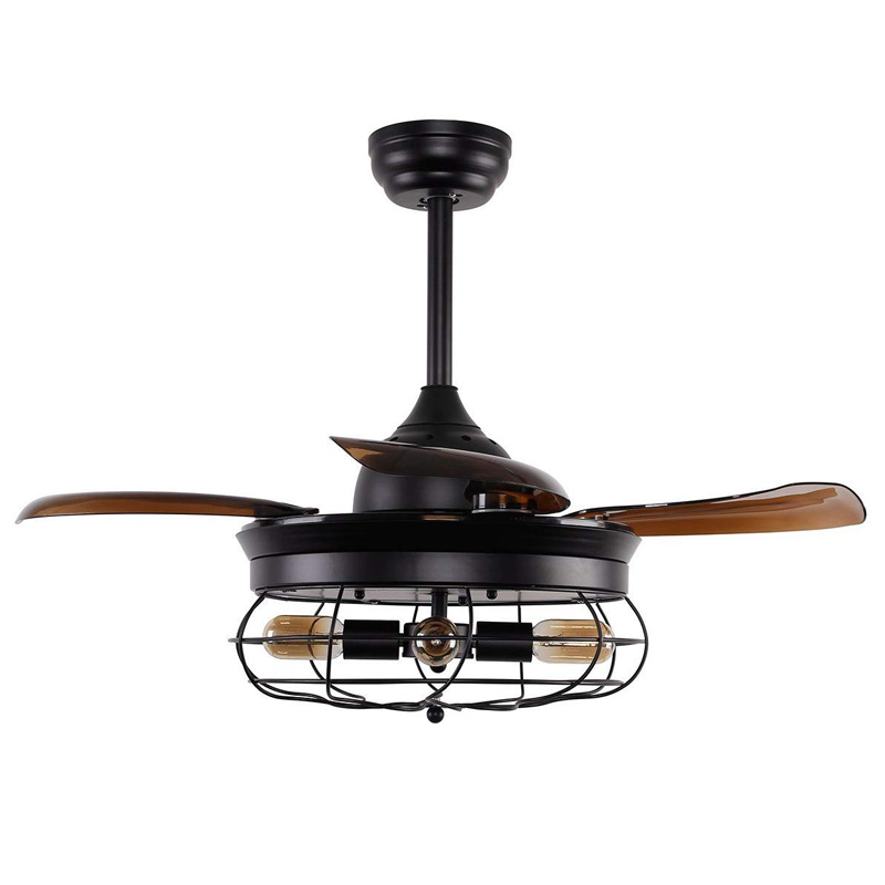 Винтаж потолочный вентилятор с подсветкой 34 дюймов выдвижной В комплект входят 3 лезвия промышленные люстра потолочного вентилятора