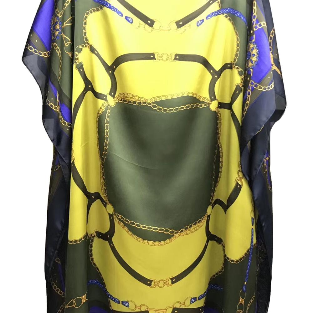 Дизайнерское роскошное женское шелковое Повседневное платье с поясом и цепочкой, шелковое платье из двух частей с шарфом