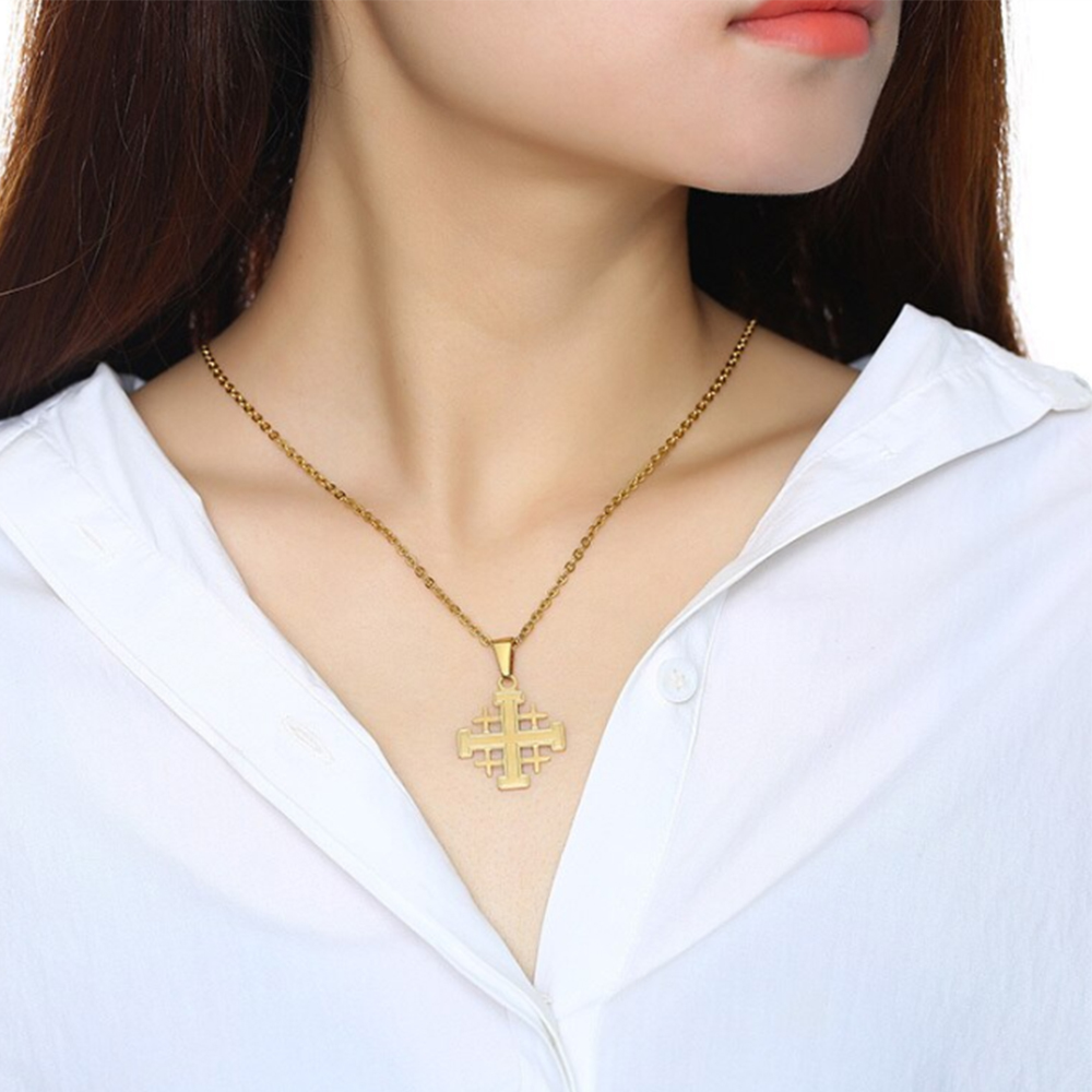 Collana con croce di Gerusalemme: ciondolo cristiano