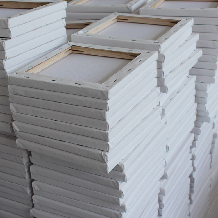 Cotton Canvas Wooden Frame Various Size White Blank Canvas For Art Painting