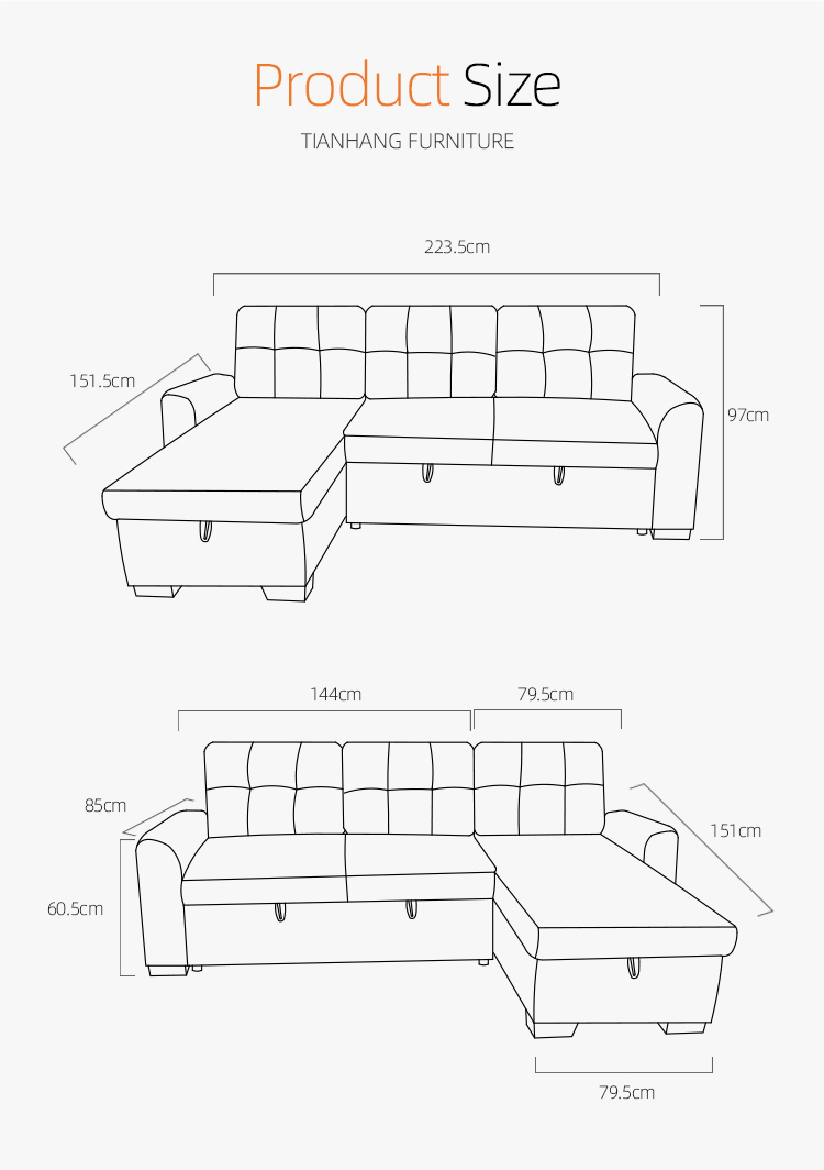 High Quality Fabric Chaise Sofa Set Living Room sofa with low price corner sofa set for living room