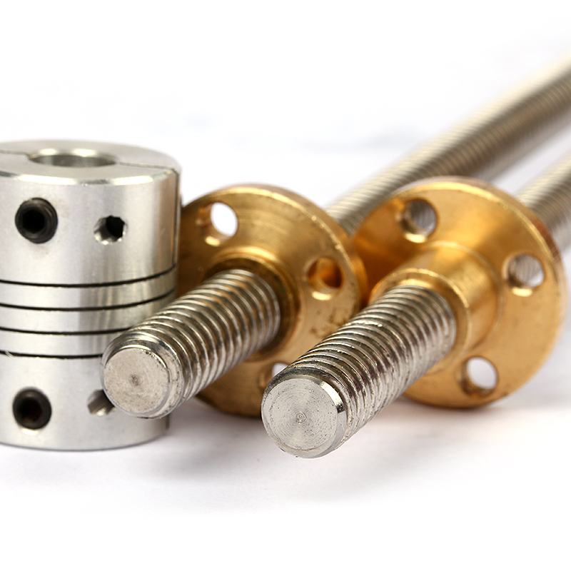 Tr12 Tr12x12 trapezoidal lead screw 12mm diameter 12mm lead with brass nut
