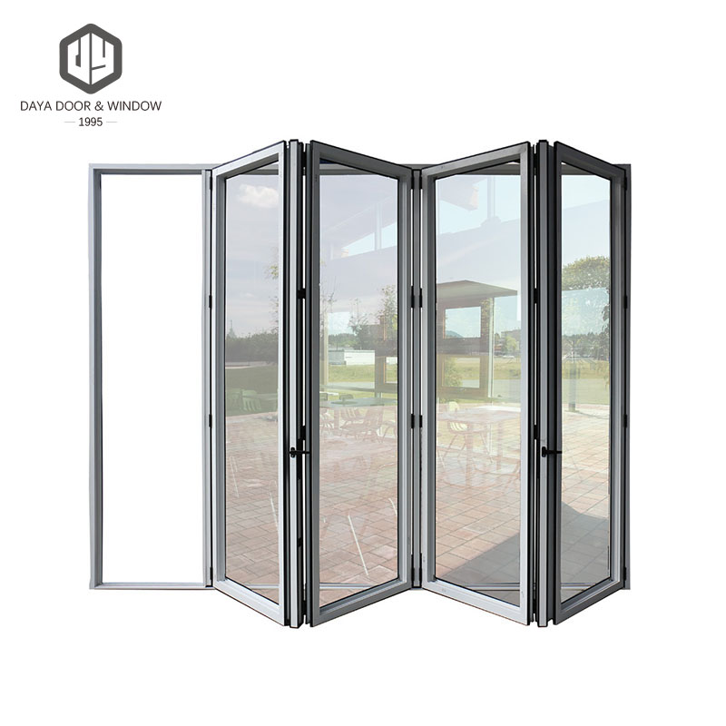 Liga de alumínio janela de vidros duplos de vidro dobráveis