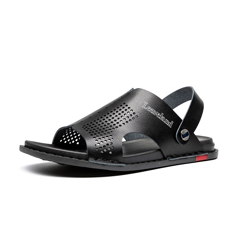 2021 мужские Нескользящие сандалии листьев нового дизайна на заказ, летняя кожаная пляжная обувь, мужская обувь