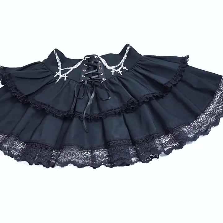 Jupe Médiévale Pour Femme Avec Dentelle - Mini Jupe Renaissance