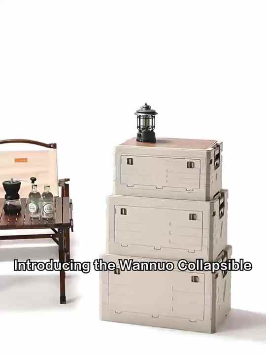 Wannuo Outdoor Food Storage Box Wooden Lid Collapsible Picnic Food