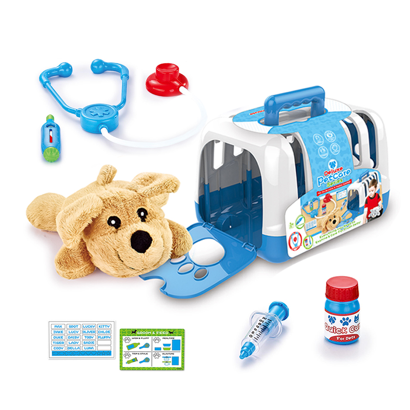 Комплект врачей-ветеринаров для малышей и детей, реалистичный набор для домашних животных, стол для осмотра и чехол для хранения, игрушки для ролевых игр