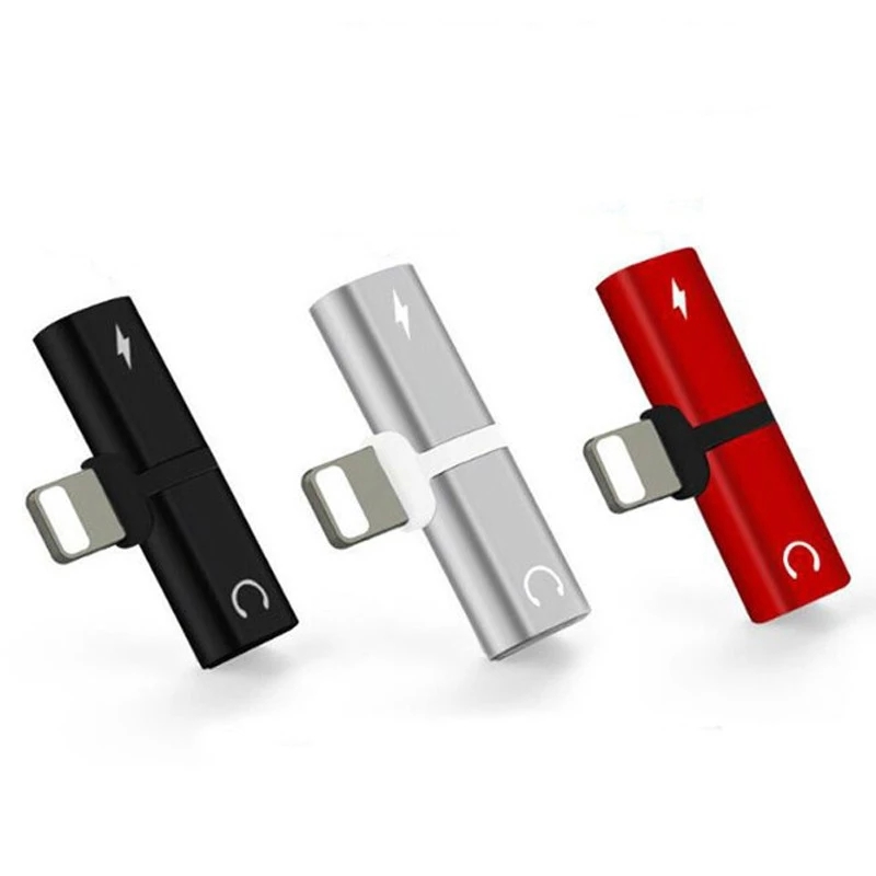 Adaptador duplo de carregamento divisor de áudio para conector de fone de ouvido para iphone x 10 7 8 plus